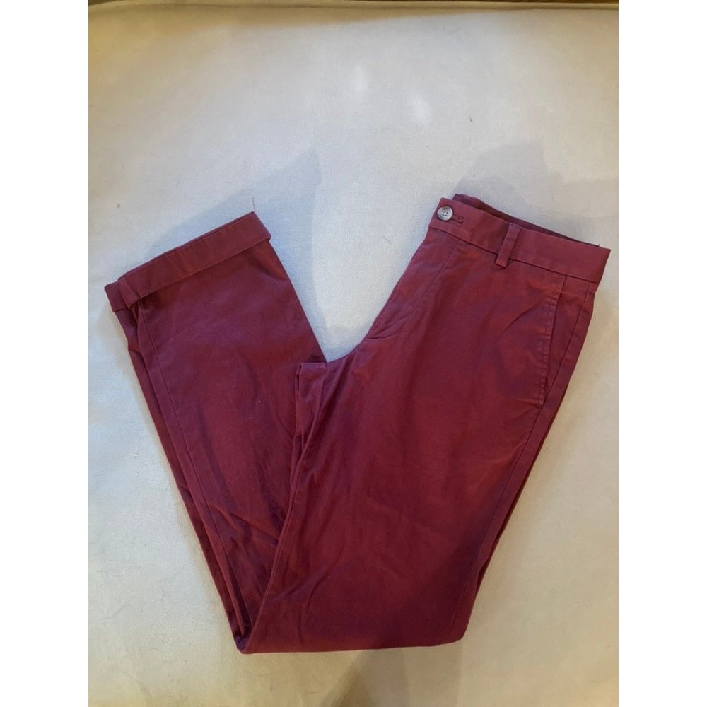 Vineyard Vines Breaker Pant Mens 30x34 Burgundy Red Cotton Stretch Chino Pant